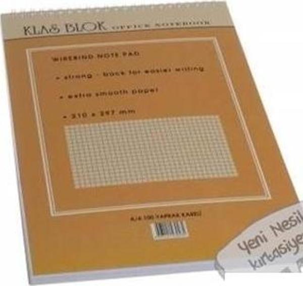Klas A4 Bloknot Spiralli Office Book Kareli 100 Yaprak (6 Li Paket) - Image 1