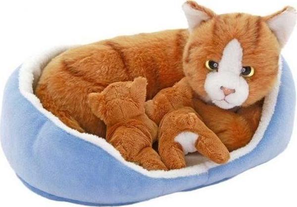 Neco Oyuncak Sepette Yavrulu Kedi Peluş - Image 1