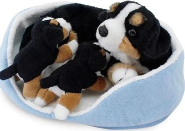 Neco Oyuncak Sepette Yavrulu Çoban Köpeği Peluş - Image 1