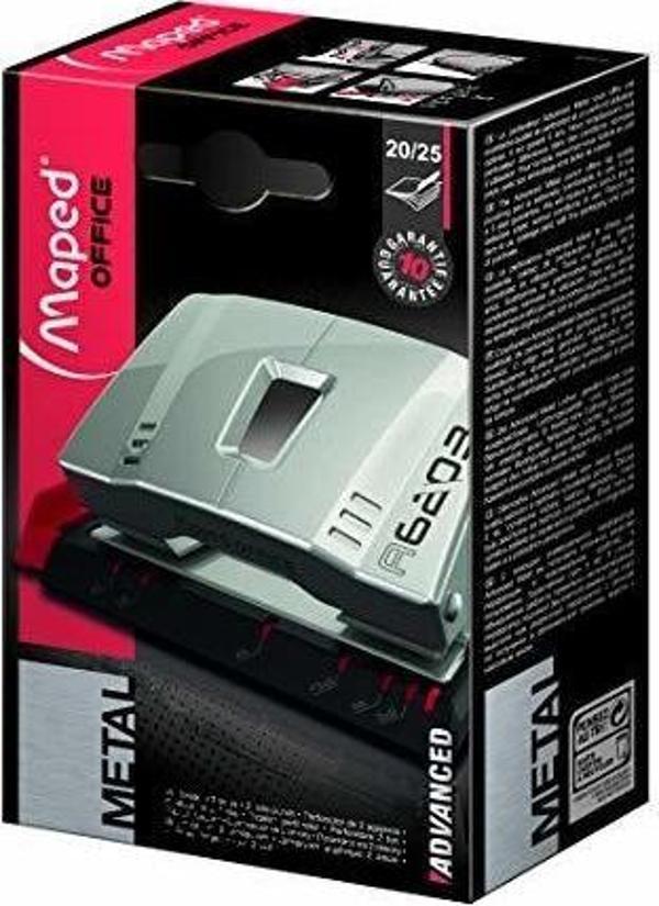 Maped Advanced Metal 2 Delikli Delgeç 25 Sayfa Kapasiteli Gümüş 3154146203102 - Image 1