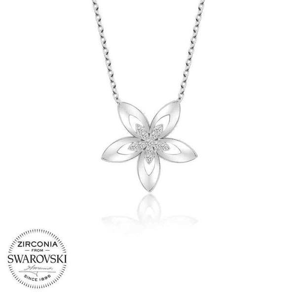 Swarovski Taşlı Gümüş Kelebek Bayan Kolye - Image 1