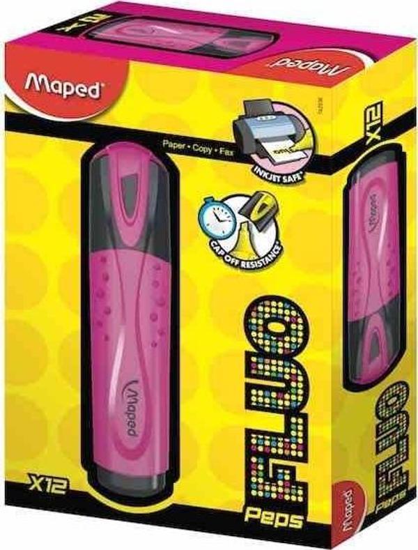 Maped Classic Fosforlu Kalem (İşaret Kalemi) Mono Pembe (12 Li Paket) 3154147425367 - Image 1