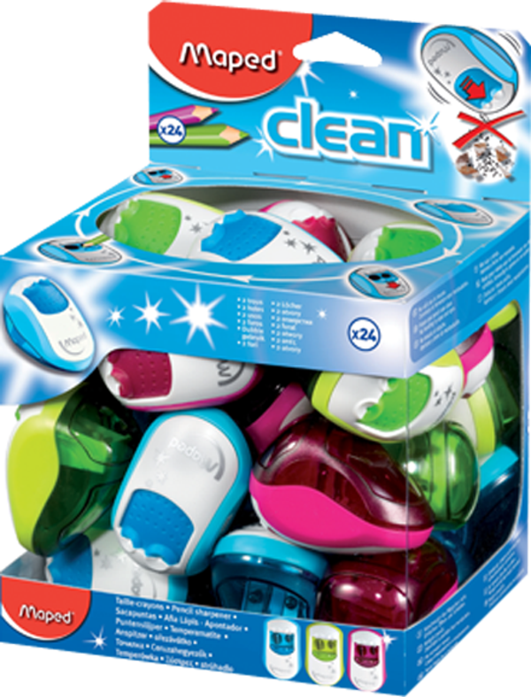 Maped Clean Çift Delikli Kalemtıraş (24 Lü Paket) 3154140302115 - Image 1