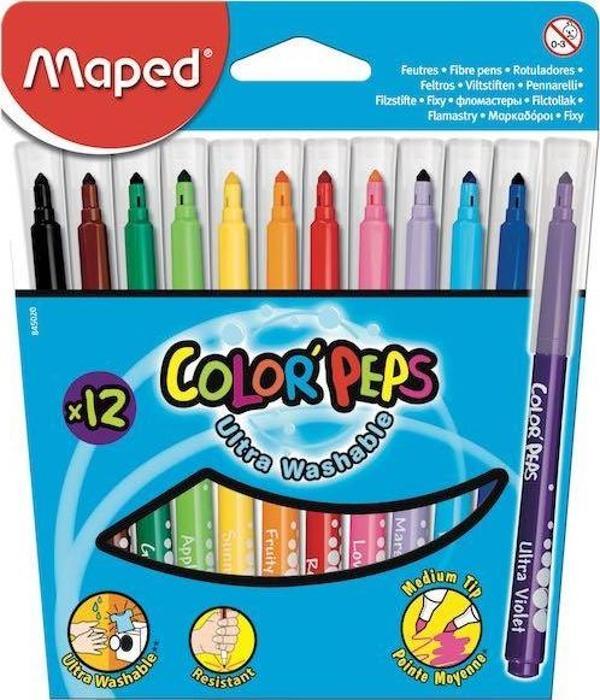 Maped Color Peps Long Life Keçeli Kalem 12 Renk 3154148450207 - Image 1
