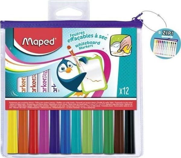 Maped Kuru Silinebilen Keçeli Kalem (Tahta Kalemi) 12 Renk 741817 - Image 1