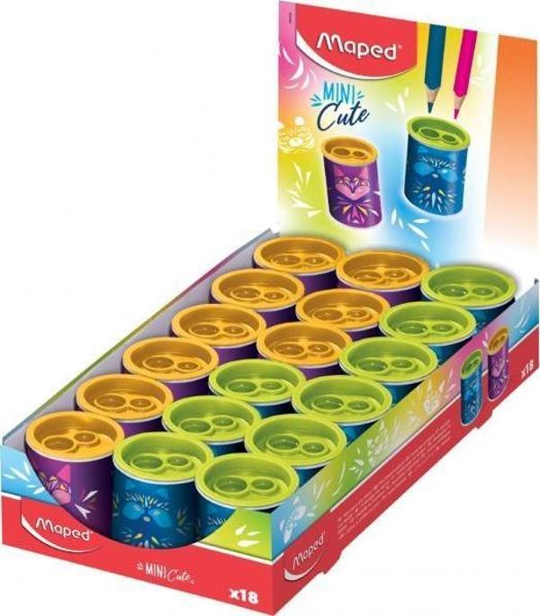 Maped Kalemtıraş Mini Cute Cift Delikli 044116 (18 Li Paket) - Image 1