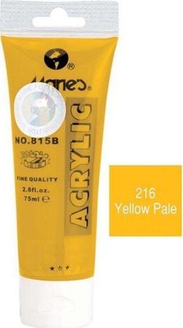 Maries Akrilik Boya 75 Ml Yellow Pale 815-216 MRMAR0142 (1 Adet) - Image 1
