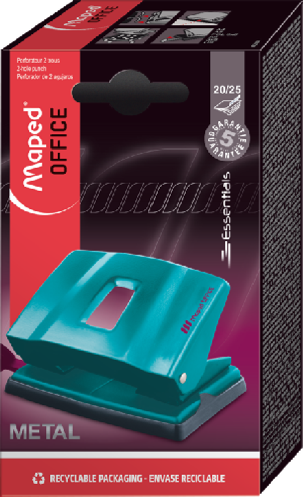 Maped Essentials Metal 2 Delikli 20/25 Sayfa Kapasiteli Deco Delgeç Perfaratör 402400 - Image 1