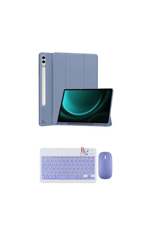 Redmud Teknoloji Galaxy Tab S10 Plus Uyumlu Tablet Kılıfı Ve Klavye Mouse Set Kalem Bölmeli Smart Kılıf - Image 1