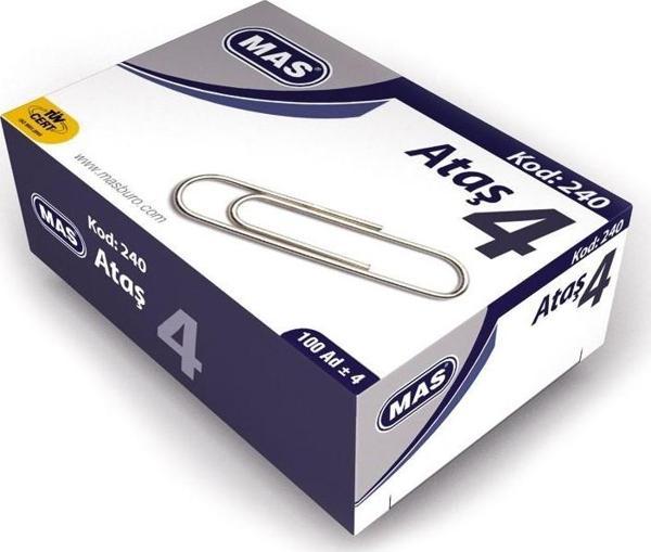 Mas Ataş (Ataç) Nikel Kaplı No:4 100 Lü 240 (24 Paket) - Image 1