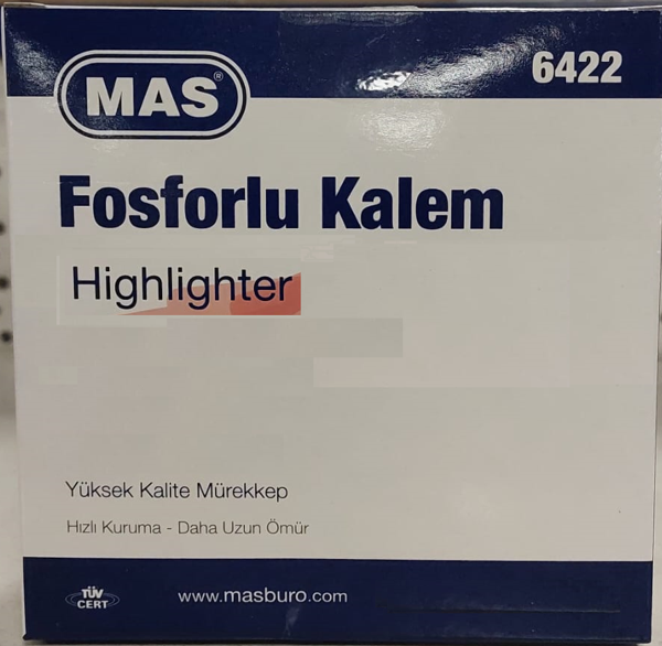 Mas Fosforlu Kalem (İşaret Kalemi) Pastel Turuncu 6422 (12 Li Paket) - Image 1
