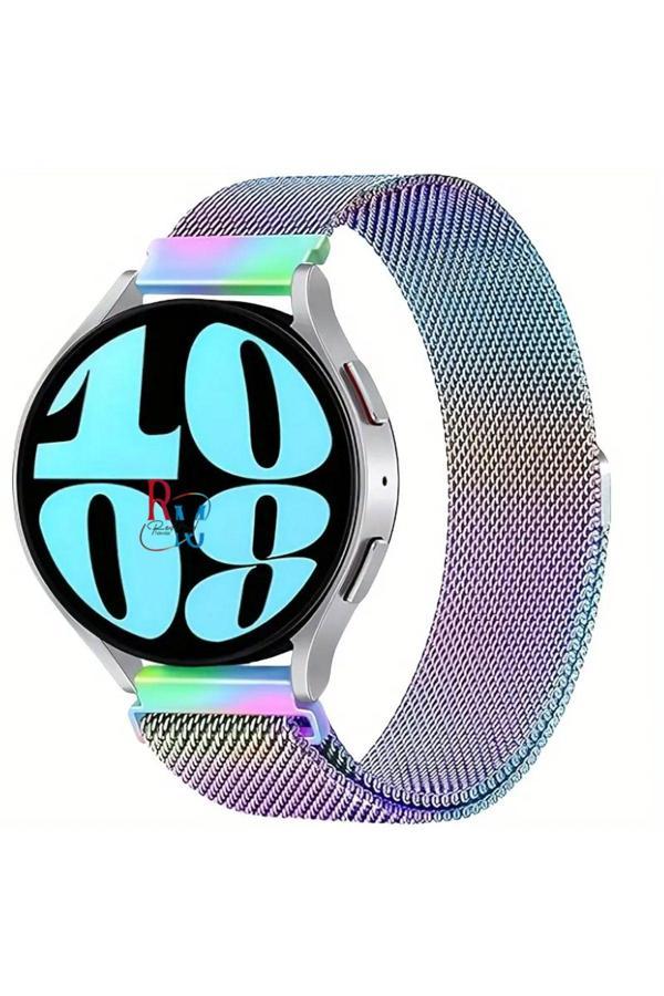 Redmud Teknoloji Samsung Galaxy Watch 7 Seri Fe/40/44 Mm Uyumlu Kordon Güçlü Mıknatıs 20 Mm Metal Hasır Kordon - Image 1