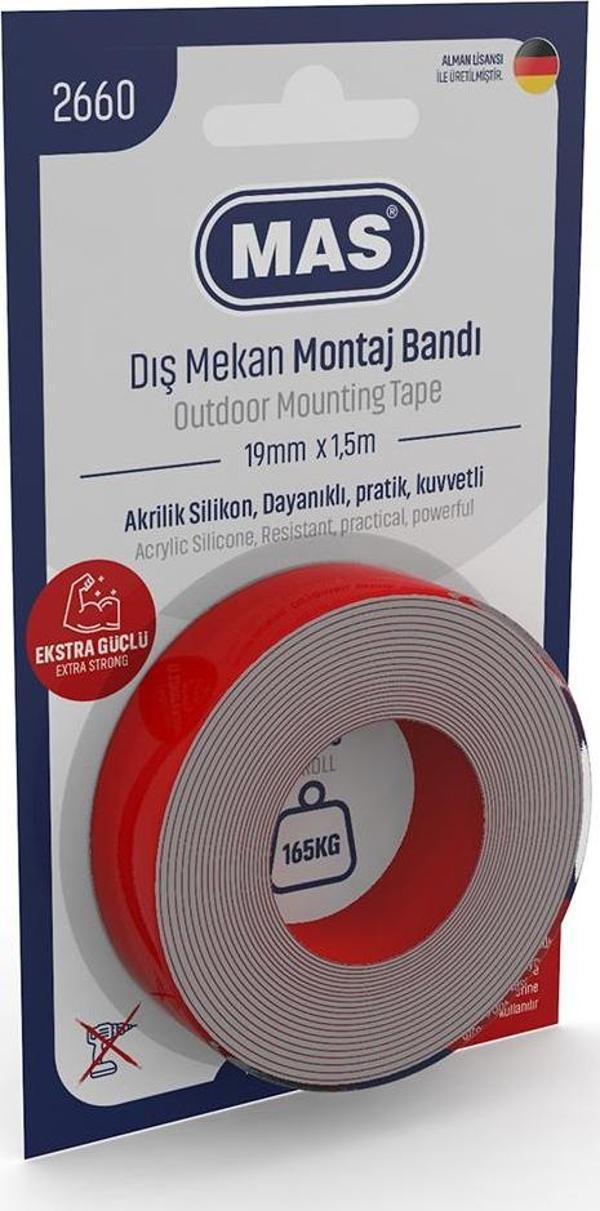 Mas Montaj Bandı Dış Mekan Extra Güçlü 19 Mm X 1,5 Metre 2660 - Image 1