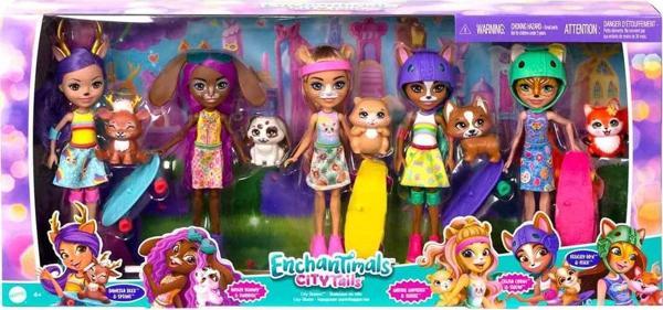 Mattel Oyuncak Enchantimals Şehir Bebekleri Beşli Paket HHC19 - Image 1