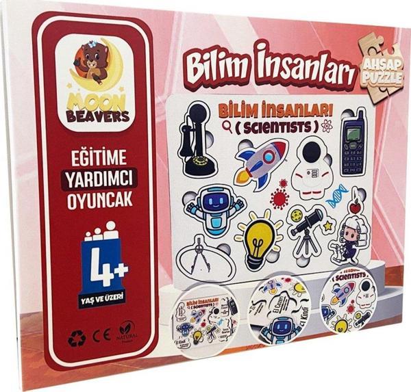 Moon Beavers Bilim İnsanları - 1 Ahşap Puzzle Eğitici Oyuncak - Image 1