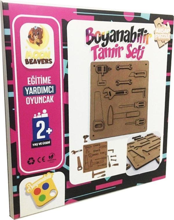 Moon Beavers Boyanabilir Tamir Seti Eğitici Ahşap Oyuncak - Image 1