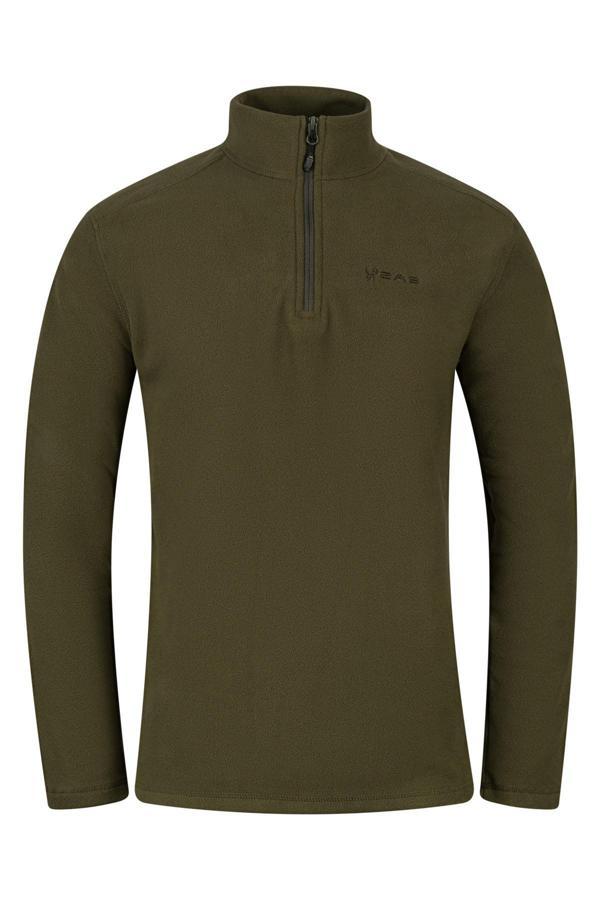 2AS Cedric Erkek Yarım Fermuarlı İnce Polar Sweatshirt Haki - Image 1