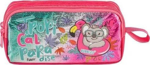 Muggle Kalem Çantası Tropikal Pradice Pembe Mu-8966 - Image 1