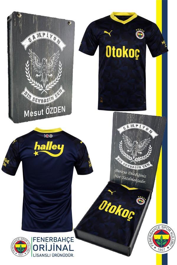 Fenerbahçe Orijinal 23/24 Lacivert Çocuk Forma Kişiye Özel Hediyelik Ahşap Kutulu - Image 1