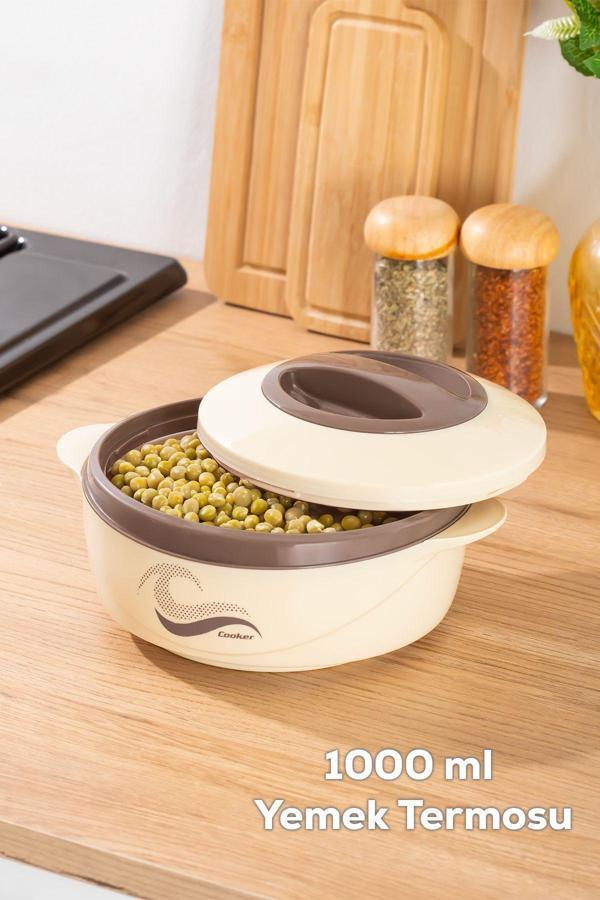 Porsima 3149 1000 Ml Yemek Termosu Paslanmaz Çelik Sefer Tası Krem - Image 1