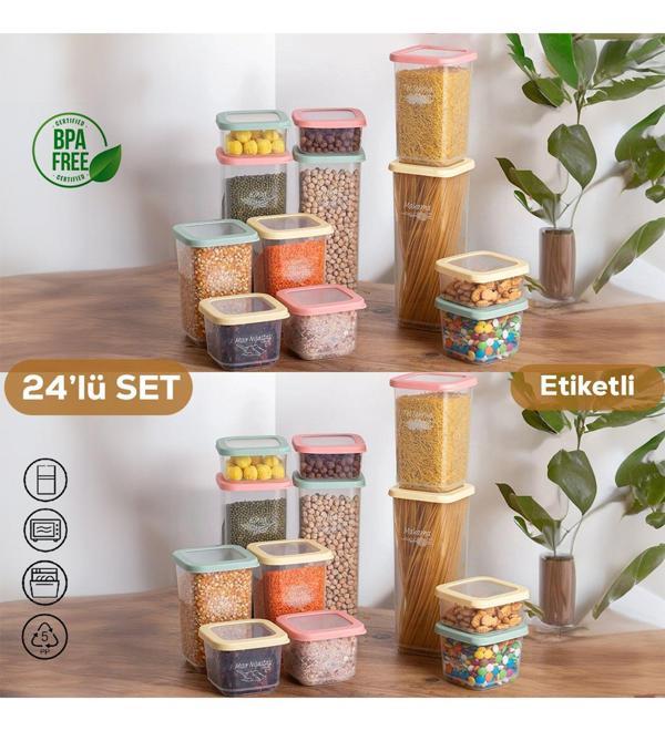 Porsima 1036 Şeffaf Mix 24lü Kare Kiler Set - Image 1