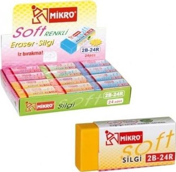 Mikro Renkli Silgi 2B-24R (24 Lü Paket) - Image 1