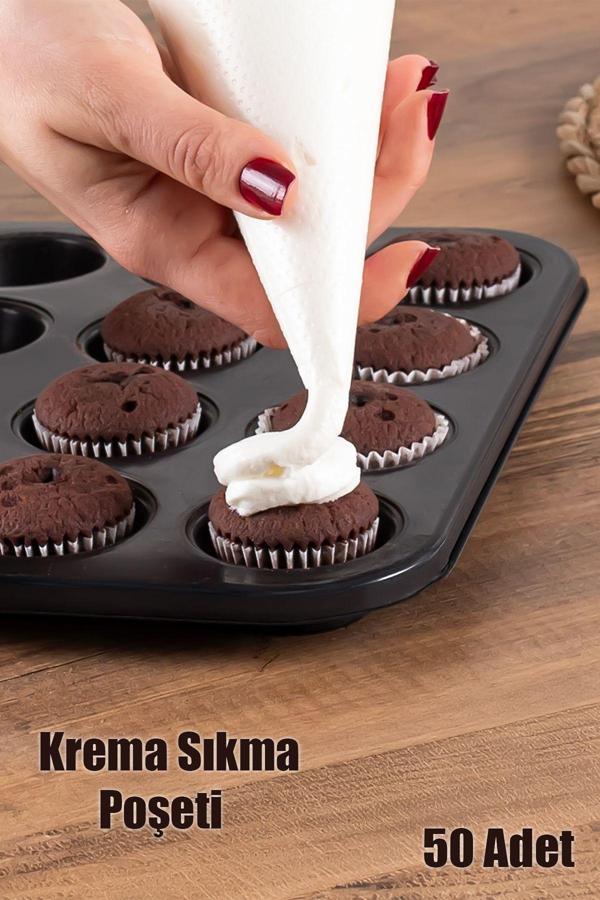 Porsima 165 50 Adet Krema Sıkma Torbası Kek Pasta Krema Poşeti - Image 1