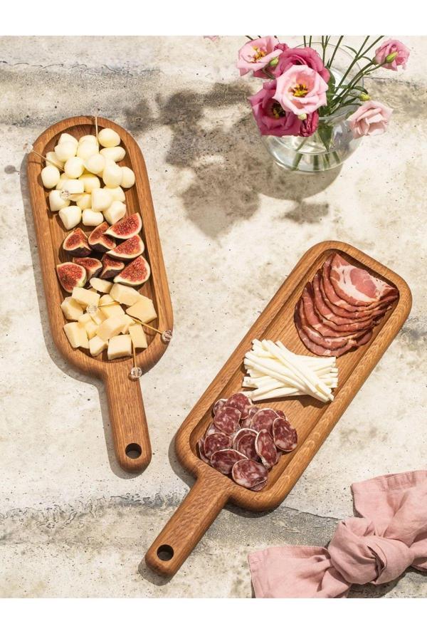 Sammwood Ahşap 2'Li Sunum Tahtası - Steak Sunum - Ahşap Servis Tabağı - Ahşap Sunumluk - Image 1
