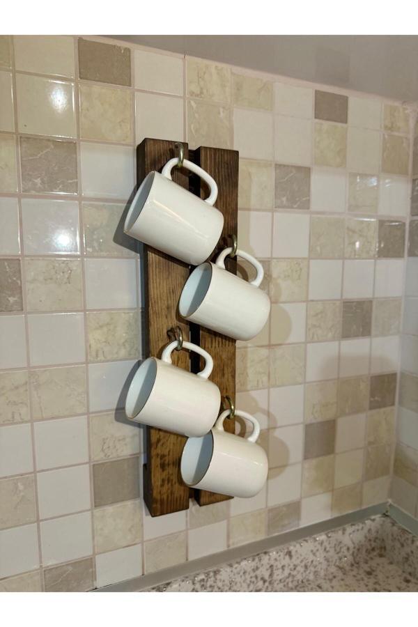 Sammwood Dekoratif Ahşap Fincan Askılığı 10x32 cm - Image 1