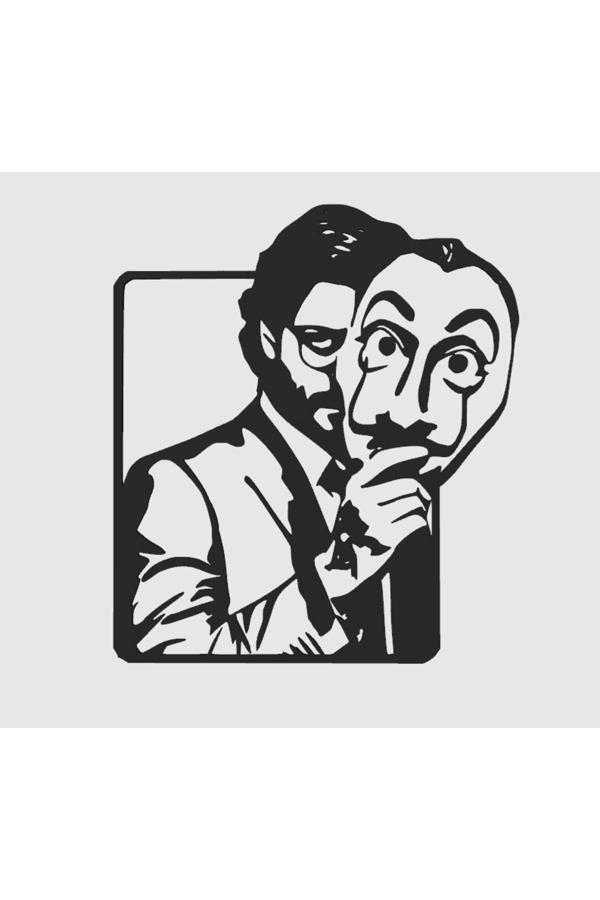 Print Wizzard La Casa De Papel "The Professor" Duvar Dekoru – Siyah Minimalist Tasarım - Image 1