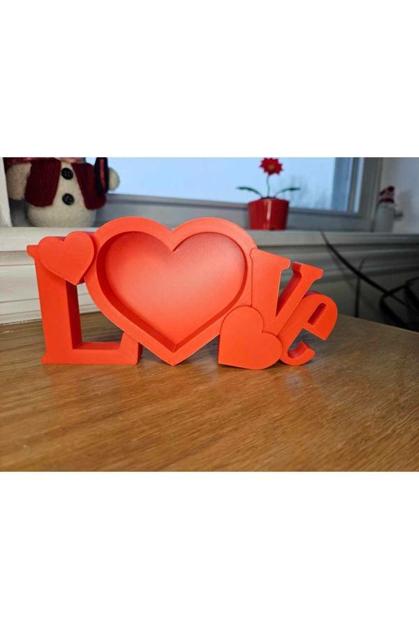 Print Wizzard Love Yazılı 3D Baskı Fotoğraf Çerçevesi – Romantik Ve Şık Tasarım - Image 1