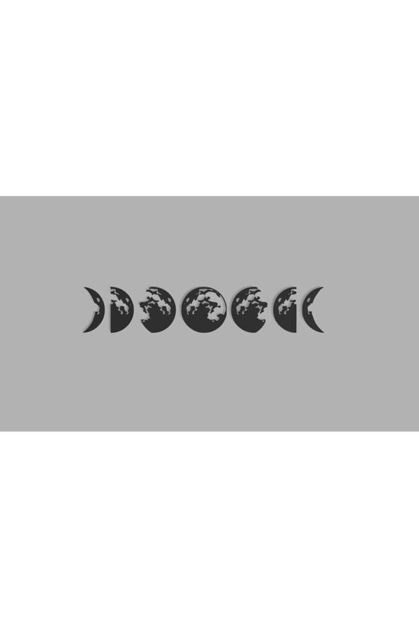 Print Wizzard 7 Parçalı Ay Evreleri Duvar Dekoru – Modern Ve Doğal Atmosfer - Image 1