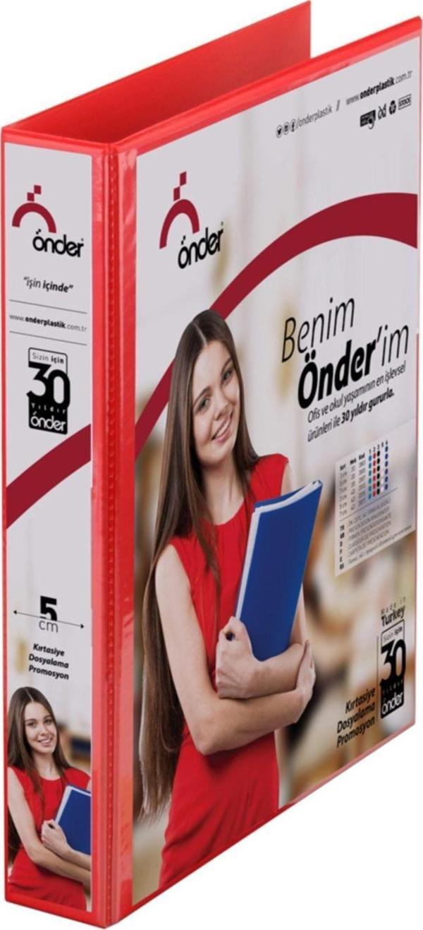 Önder Pvc 3Cm Firma Sunum Klasörü A4 2 Halkalı 250 Yaprak Kapasiteli Kırmızı 2003-2 - Image 1
