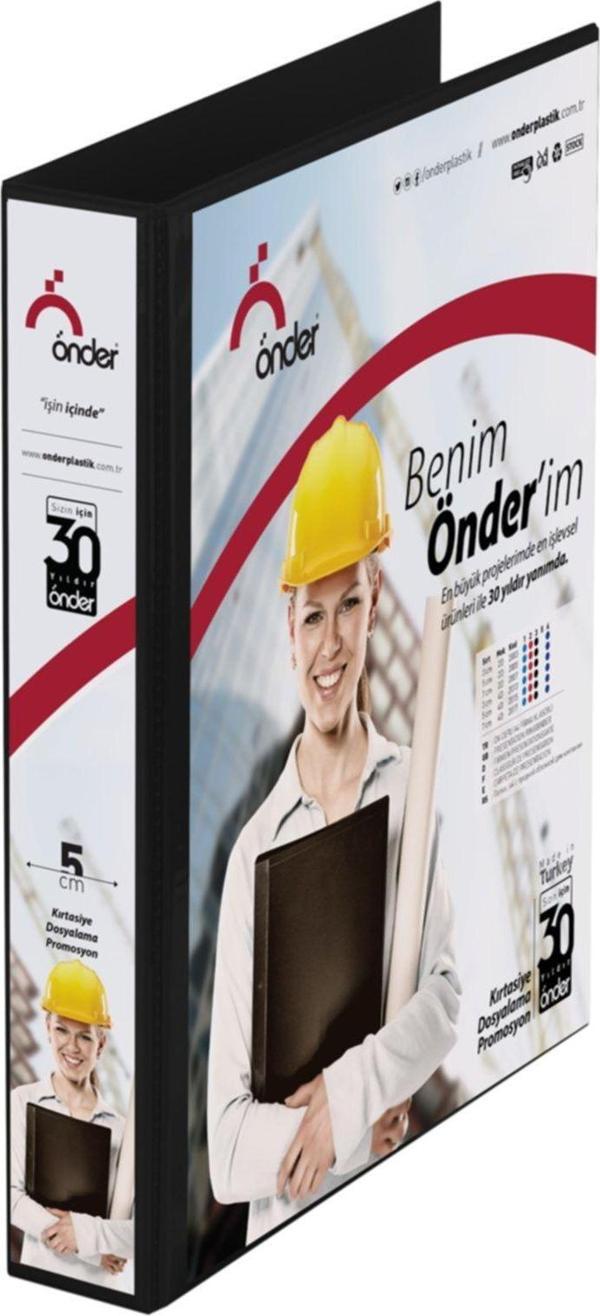 Önder Pvc 3Cm Firma Sunum Klasörü A4 4 Halkalı 250 Yaprak Kapasiteli Siyah 2013-3 - Image 1