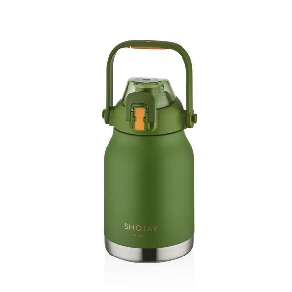 Shotay Çelik Termos Matara Phone Holder 1000Ml Yeşil - Image 1