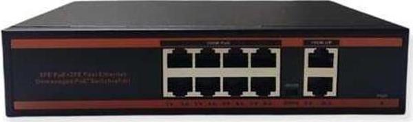 Nova Nd1P802Lf 8 Port Poe+ 10-100 Mbps 2 Port 10-100 Uplink Switch Hub 150W - Image 1
