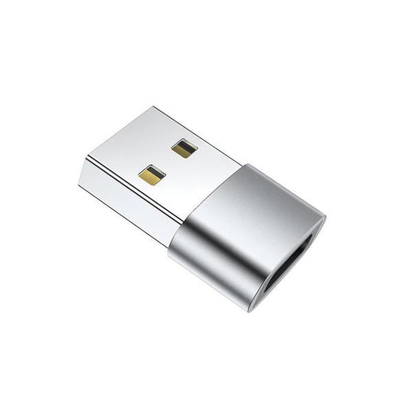 USB To Type-C Dişi Şarj ve Data Çevirici Dönüştürücü Adaptör Gümüş - Image 1