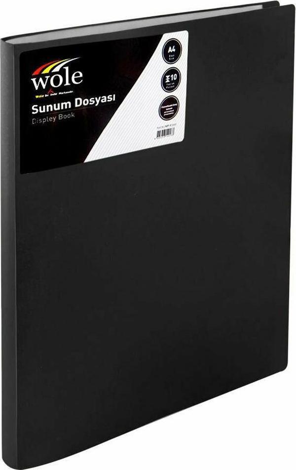 Önder Wole PP A4 Sunum Dosyası (Katalog Dosya) 10 Poşetli Siyah 1401-3 - Image 1