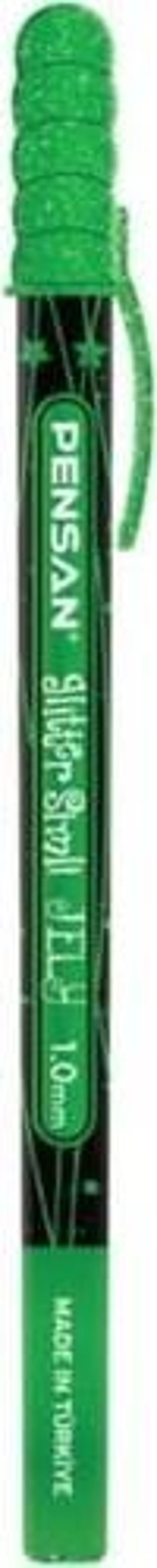 Pensan Jel Tükenmez Kalem Jely Glitter Simli Yeşil 2800 (12 Li Paket) - Image 1