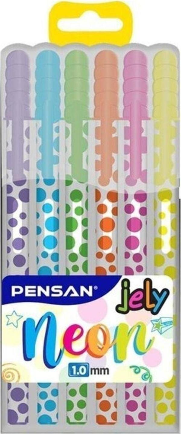 Pensan Jel Tükenmez Kalem Jely Neon 6 Renk Set 2801 - Image 1