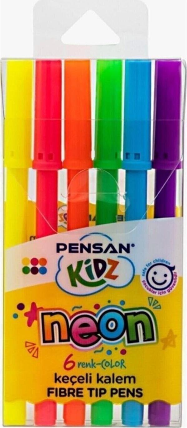 Pensan Keçeli Kalem 6 Renk Neon Kesik Uç PE99095KÇ6 - Image 1