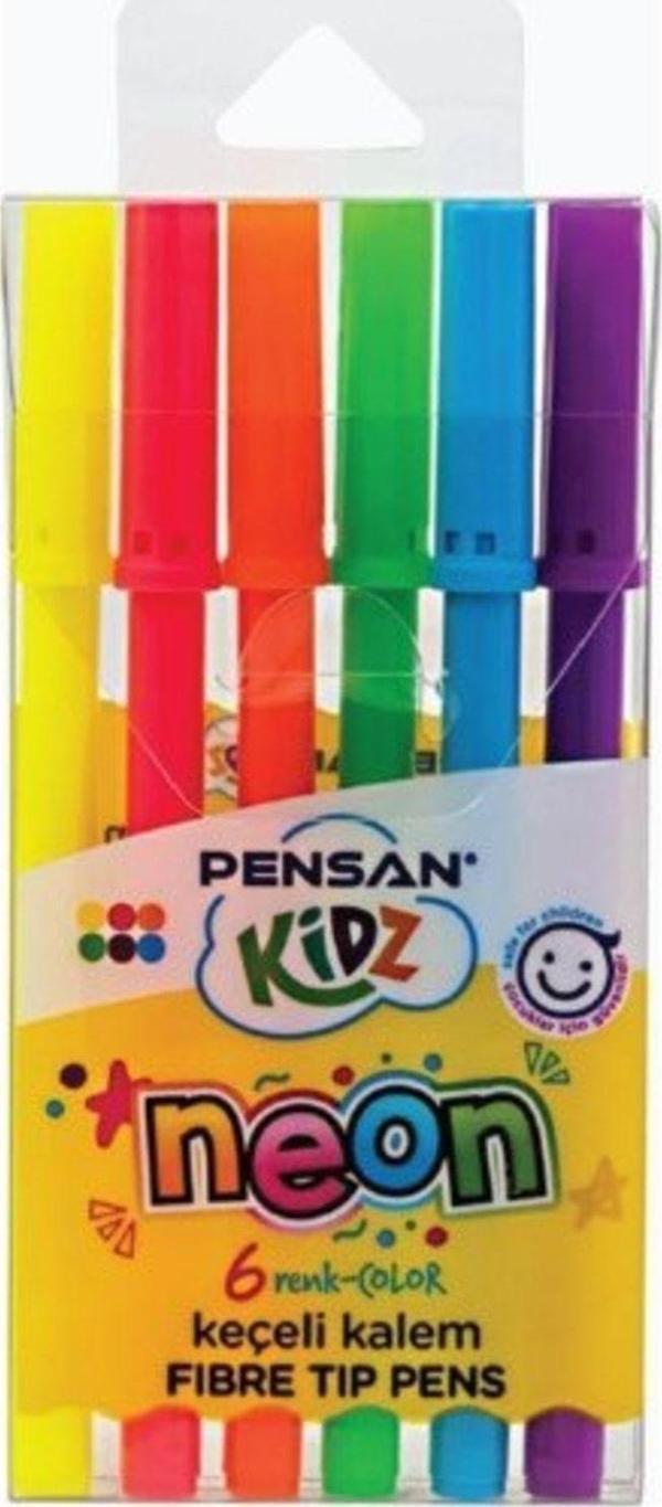 Pensan Kidz Keçeli Kalem 6 Renk Neon PE99075KÇ6 - Image 1