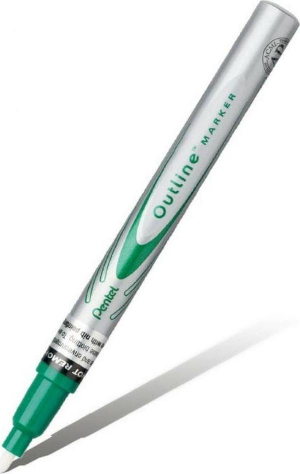 Pentel Msp60-Zd Markör Dekorasyon Kalemi Kontürlü Outline Paint Yeşil (12 Li Kutu) - Image 1