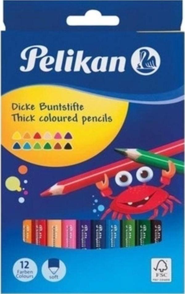 Pelikan Kuru Boya Kalemi Combino Jumbo Üçgen 12 Renk P-811194 - Image 1