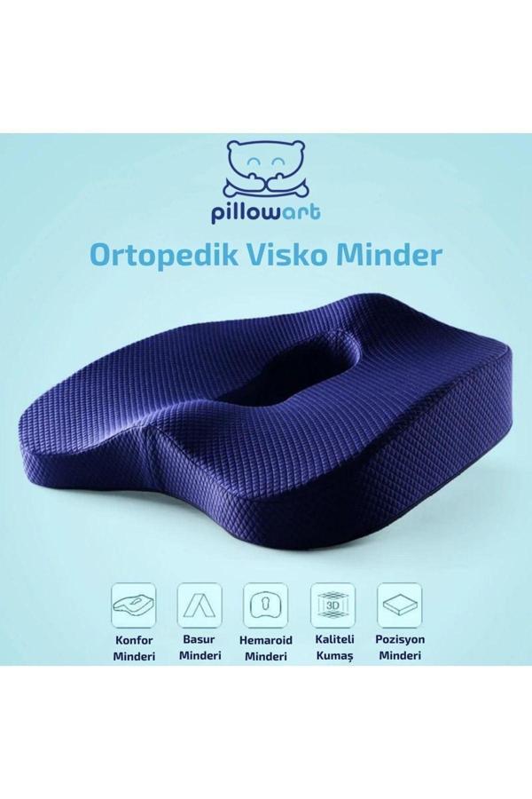 Pillowart Ortopedik Oturma Simidi Koltuk Minderi Visko Kuyruk Sokumu Yastığı - Image 1