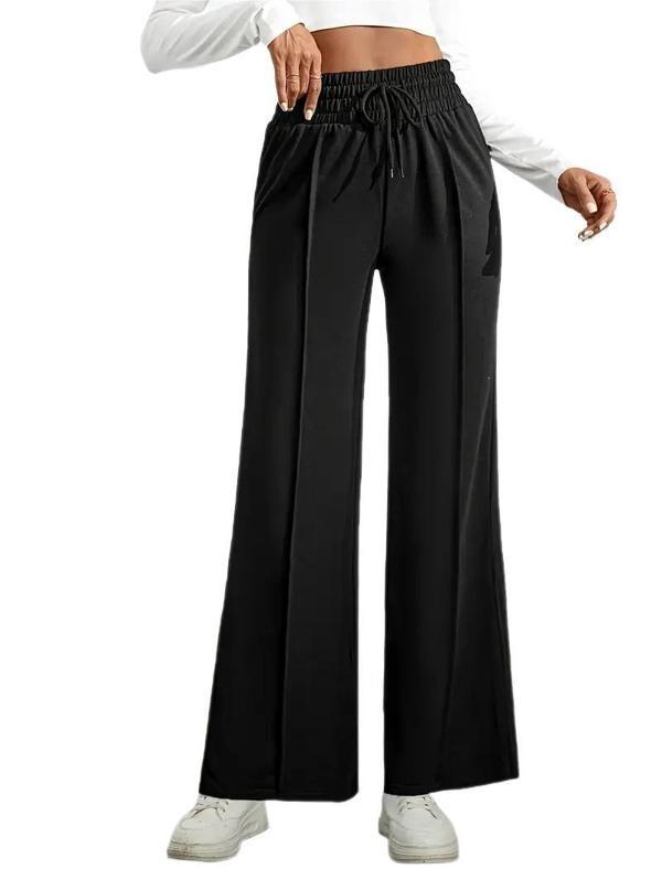 Kadın Siyah Bol Paçalı Çimalı Eşofman Altı BGL-ST04627 - Image 1