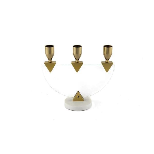 Mikasa Moor Gold 3lü Cam Şamdan 20x8x17cm - Image 1