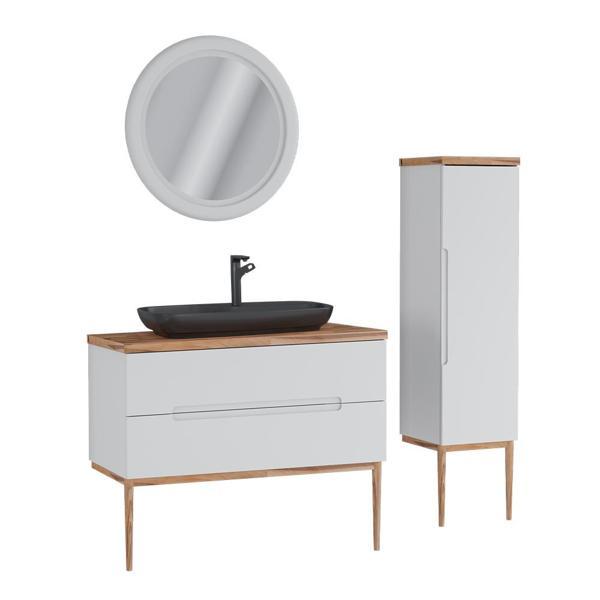 Ubm Monarc 100 Cm Lake Banyo Dolabı Beyaz - Image 1