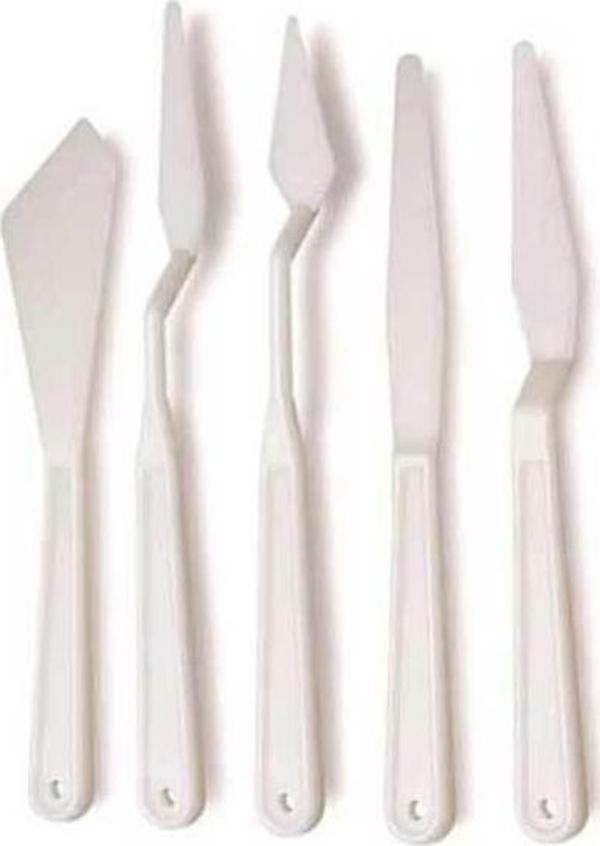 Rich Plastik Spatül 5 Li Set Beyaz 11248 - Image 1