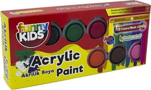 Rich Funny Kids Akrilik Boya 25 Ml Sıralı 12 Li Set 1550 - Image 1